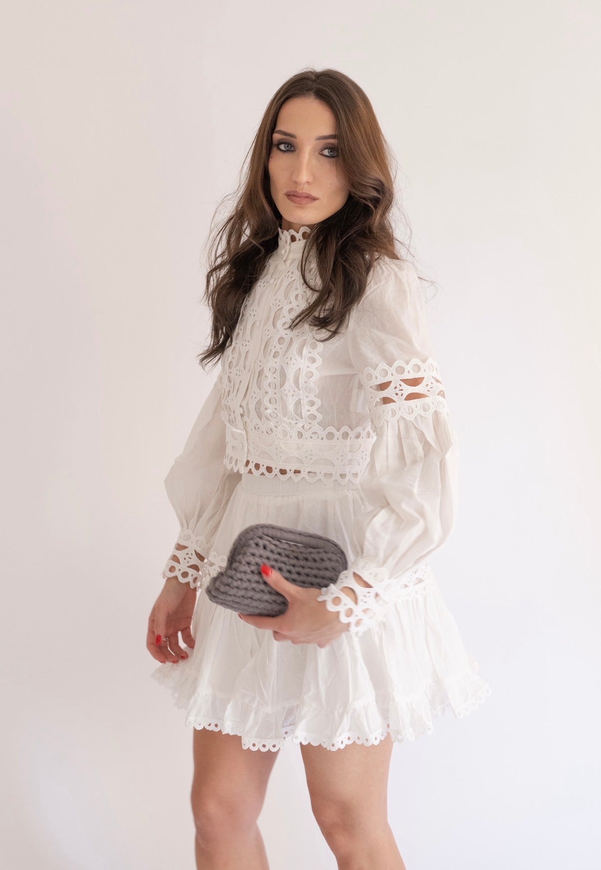 Set Due Pezzi Sangallo "Isabel" | Bianco