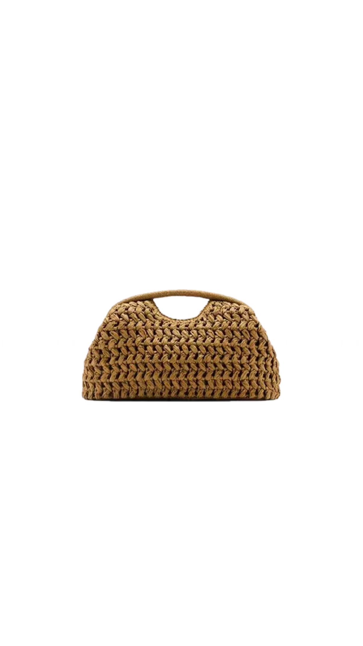 Borsa Clutch in Rafia Giallo Senape